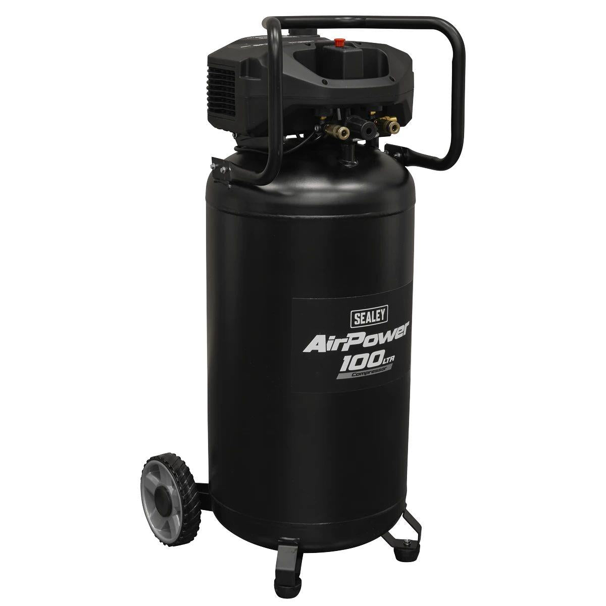 Sealey SAC100V 100L Oil Free Belt Drive Vertical Compressor 2.5hp & 230V/13A
