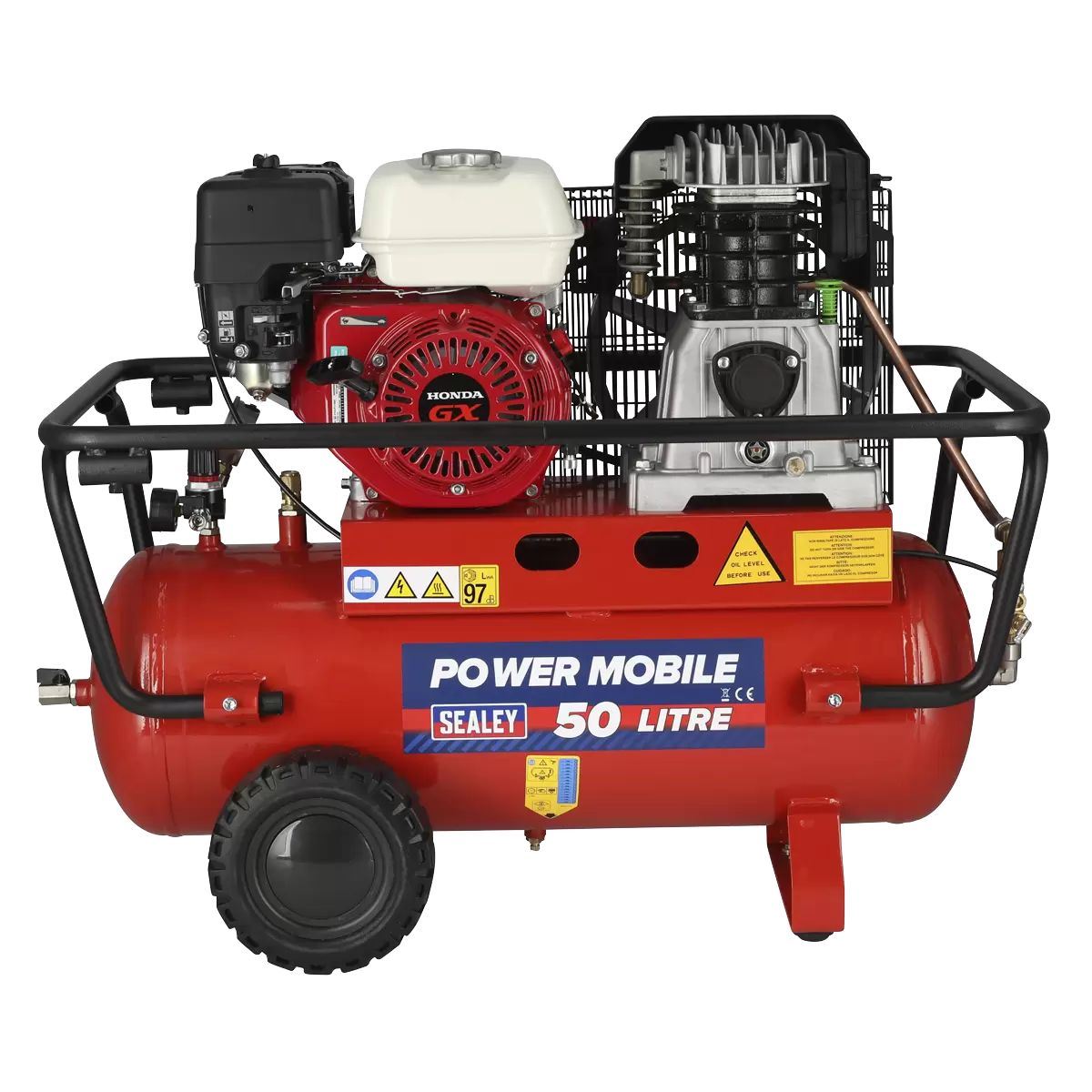 Sealey SA5055 50L Belt Drive Air Compressor with Petrol Engine 5.5hp