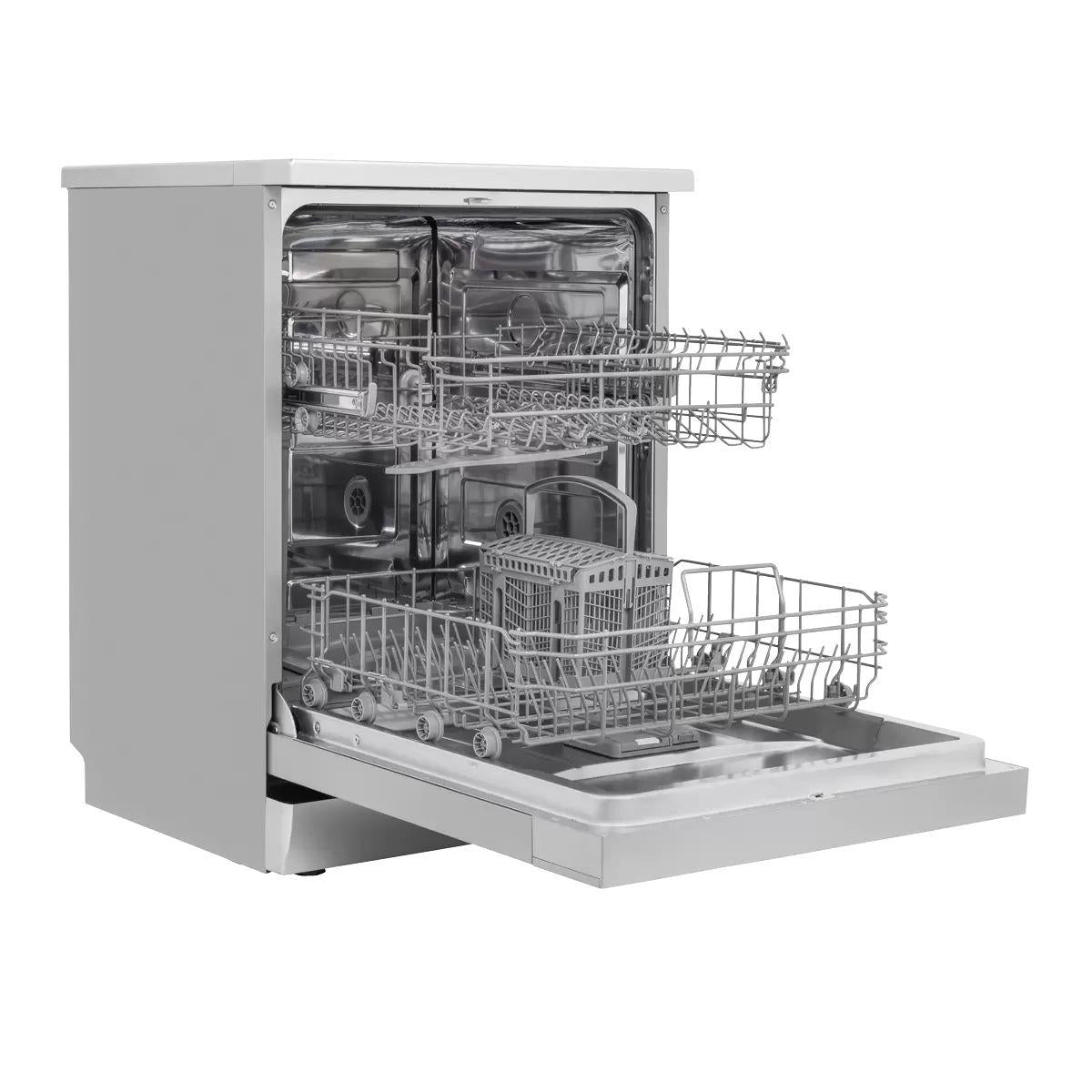 Sealey DH280 Baridi Regular Sized Freestanding Dishwasher 60cm Wide 13 Place Settings Silver 230V