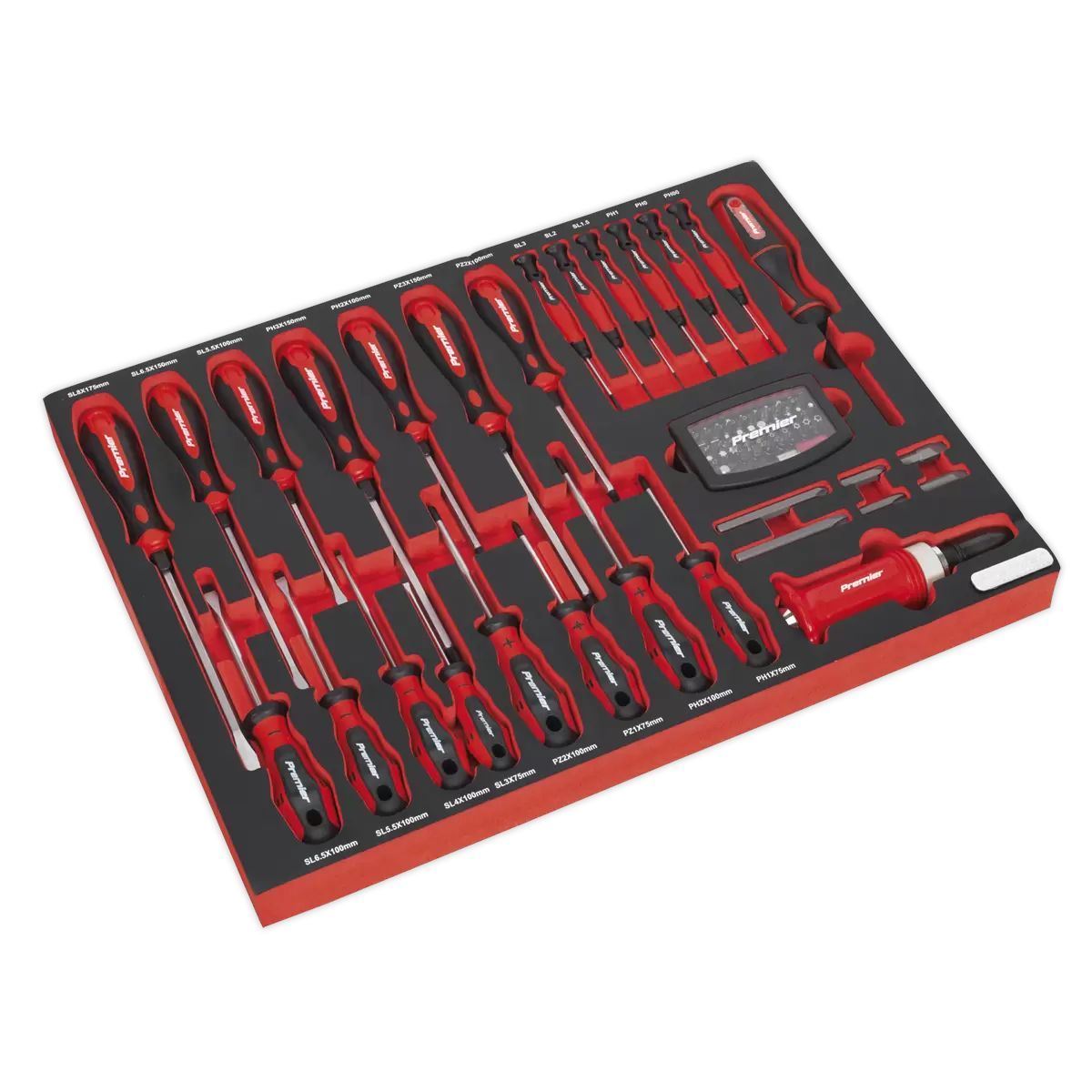 Sealey TBTPCOMBO4 Tool Chest Combination 14 Drawer with Ball Bearing Slides Orange & 446pc Tool Kit