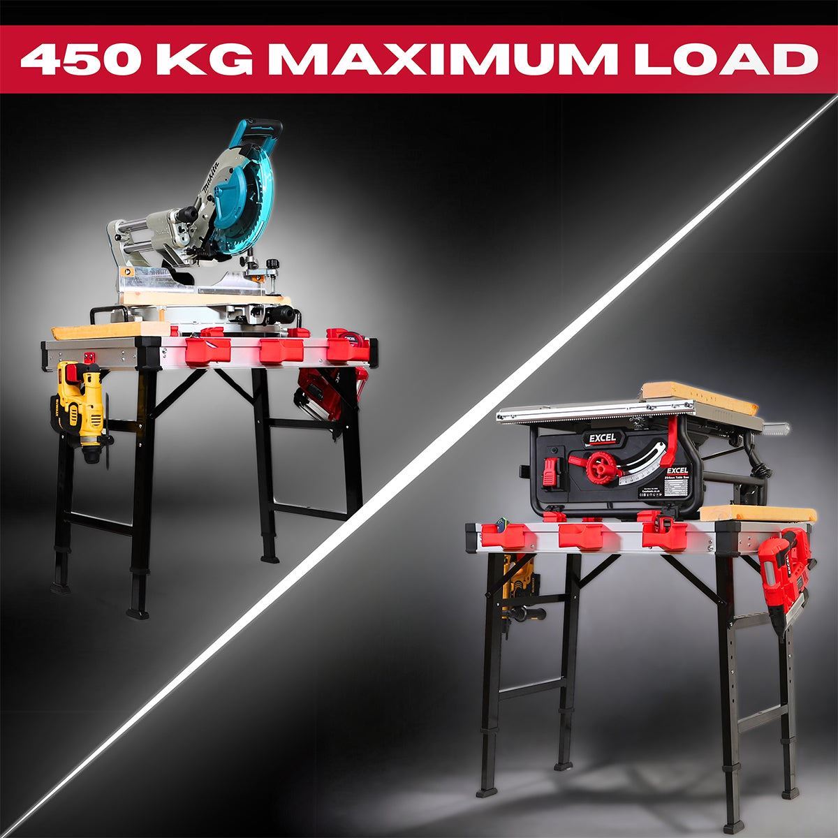 Excel Foldable Workbench Table with Adjustable Height