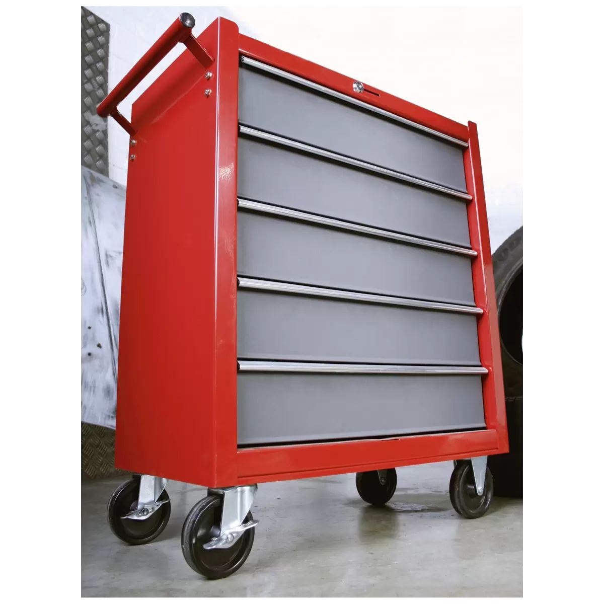 Sealey AP22505BB Rollcab 5 Drawer with Ball Bearing Slides Red/Grey