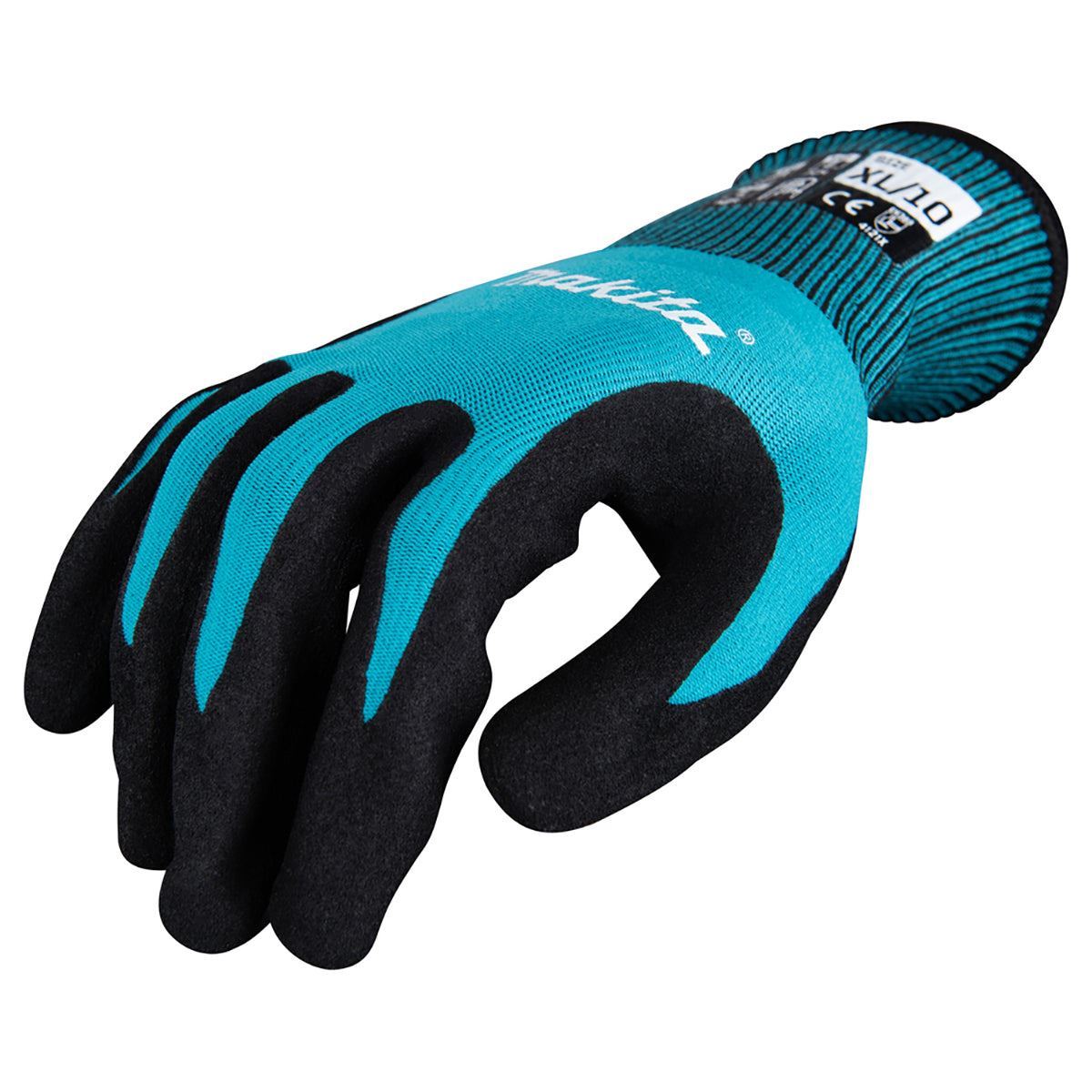 Makita P-84707 FitKnit Cut Level 1 Nitrile Coated Dipped Gloves Size X-Large