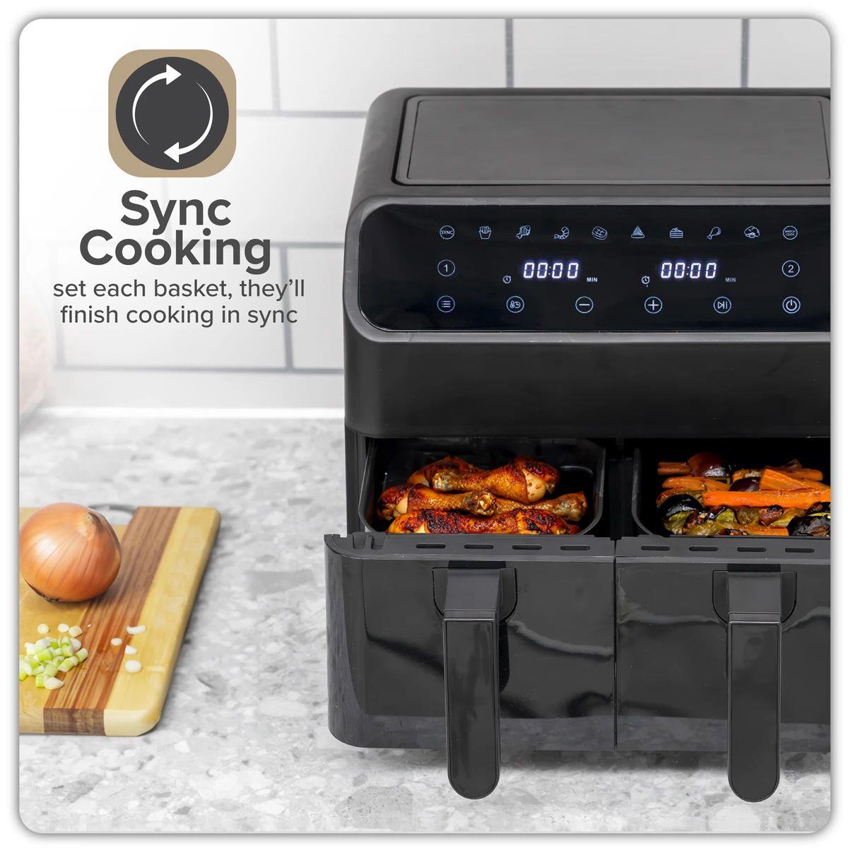 Sealey DH172 Baridi Dual Zone Air Fryer with 8 Preset Functions 8L Capacity 230V/1700W