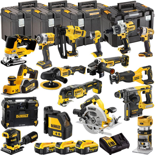 Dewalt 18V 17 Piece Power Tool Kit with 3 x 5.0Ah Batteries DEWKIT21