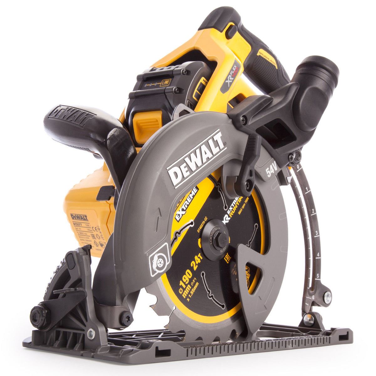Dewalt DCS577T2 54V Flexvolt Brushless 190mm Circular Saw 2 x 6.0Ah Battery Charger & Bag