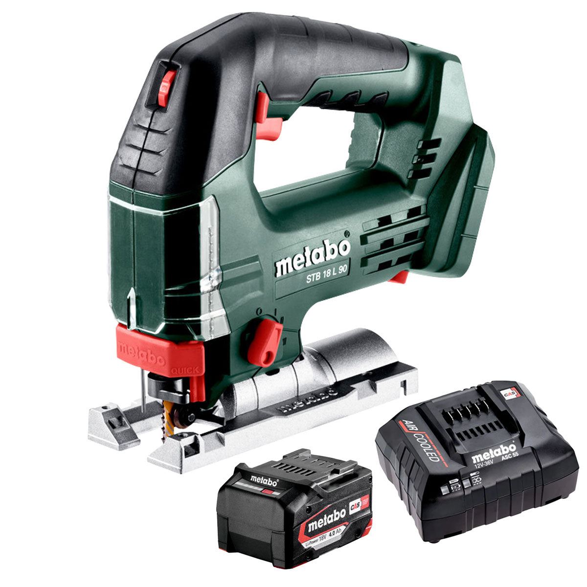 Metabo STB 18 L 90 18V Bow Handle Jigsaw with 1 x 4.0Ah Battery & Charger