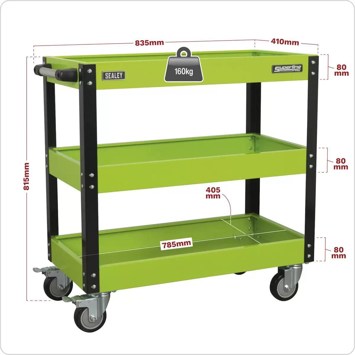 Sealey CX110HV Workshop Trolley 3-Level