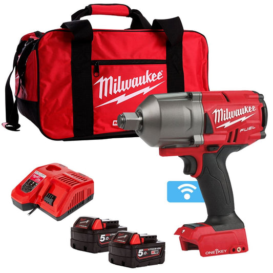 Milwaukee M18ONEFHIWF34-502B 18V FUEL 3/4" Impact Wrench with 2 x 5.0Ah Battery Charger & Bag 4933459731