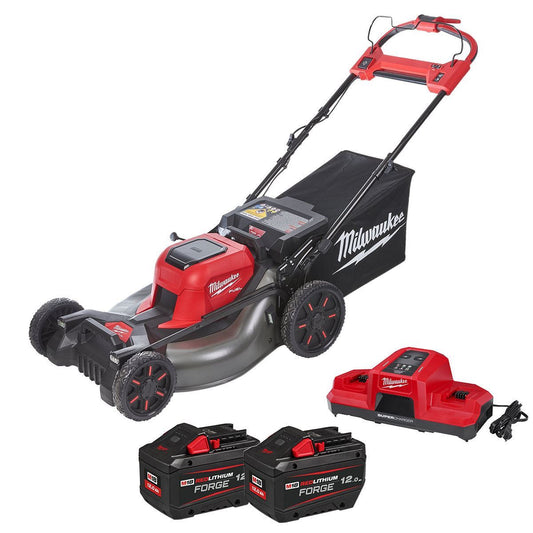 Milwaukee M18F2LM53-122 36V Fuel 53cm Self Propelled Lawn Mower with 2 x 12.0Ah Battery & Dual Bay Super Charger 4933499214