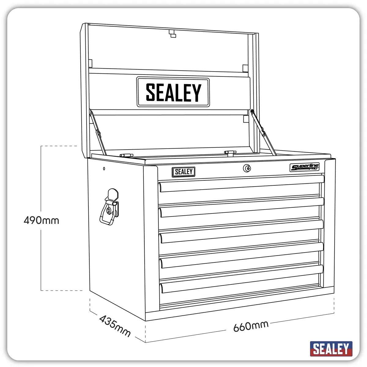 Sealey AP26059TK Superline PRO Heavy-Duty Topchest 5 Drawer Khaki