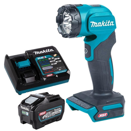 Makita ML001G 40V Max XGT LED Flashlight with 1 x 5.0Ah Battery & Charger