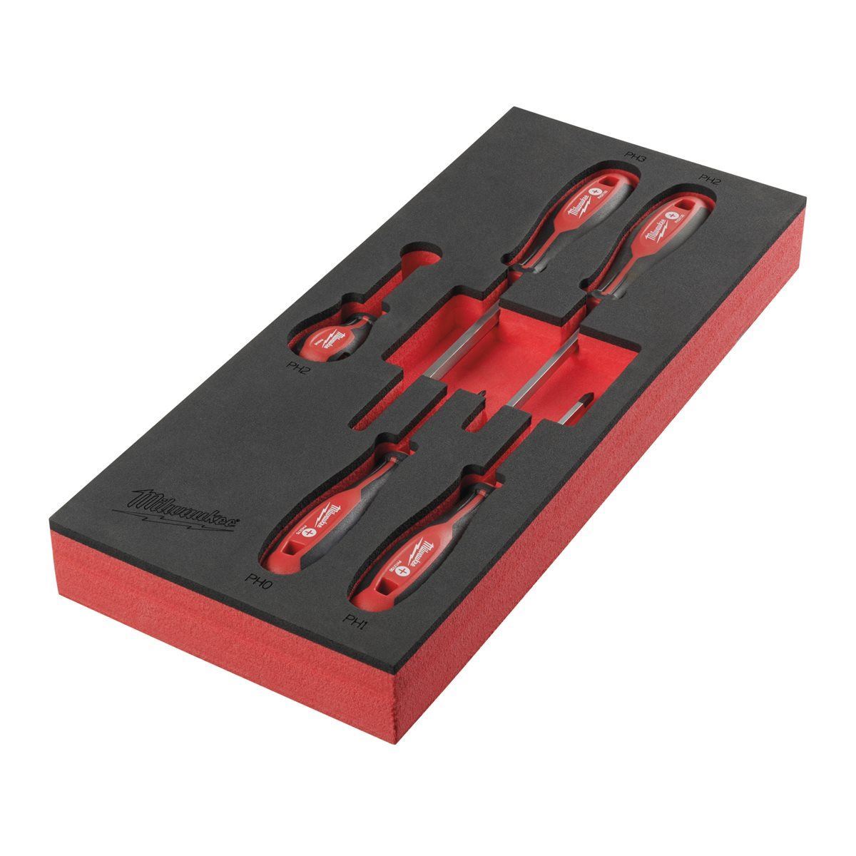 Milwaukee 5 Piece Phillips Tri-Lobe Screwdriver Set in Foam Insert 4932492393
