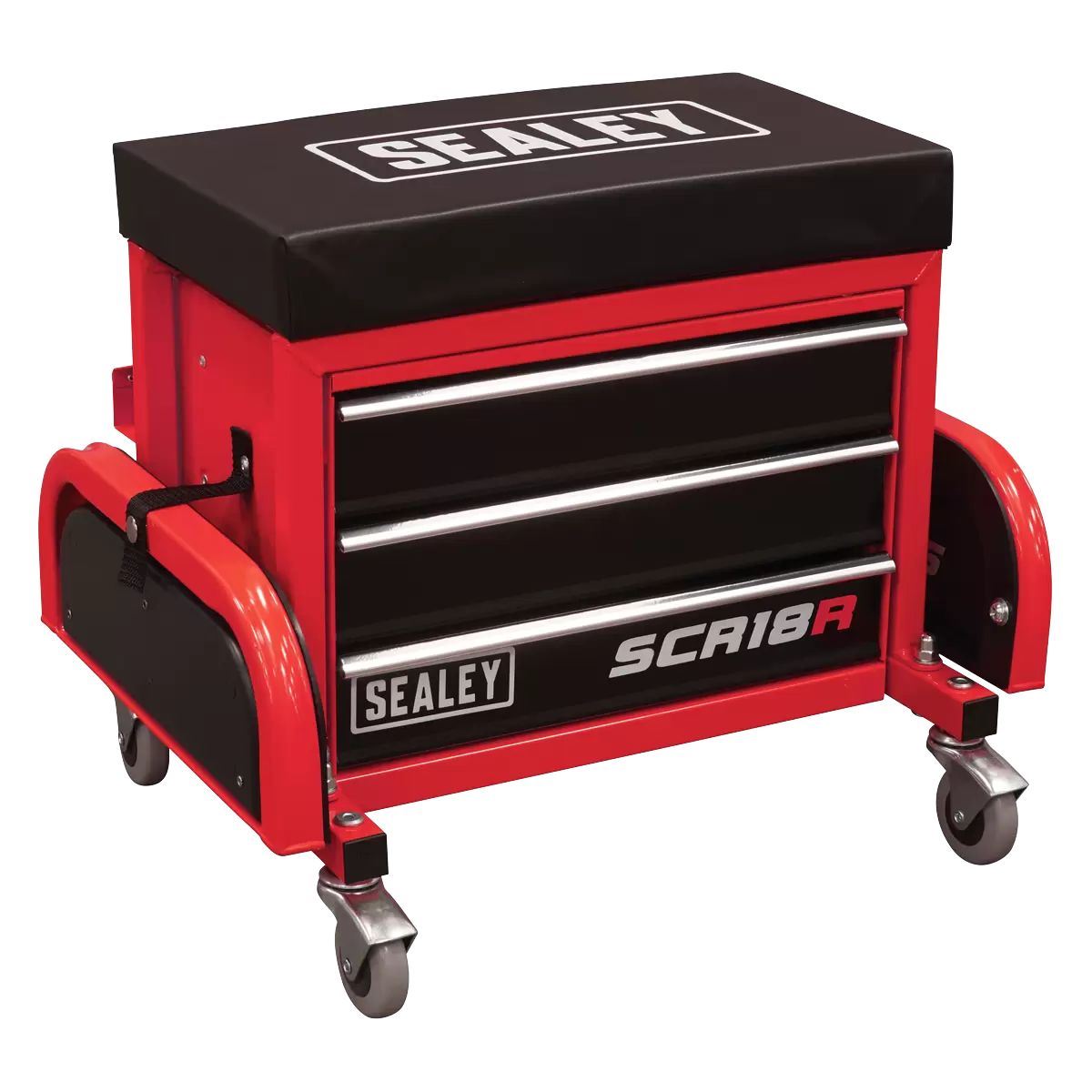 Sealey SCR18R Mechanic's Utility Seat & Toolbox - Red