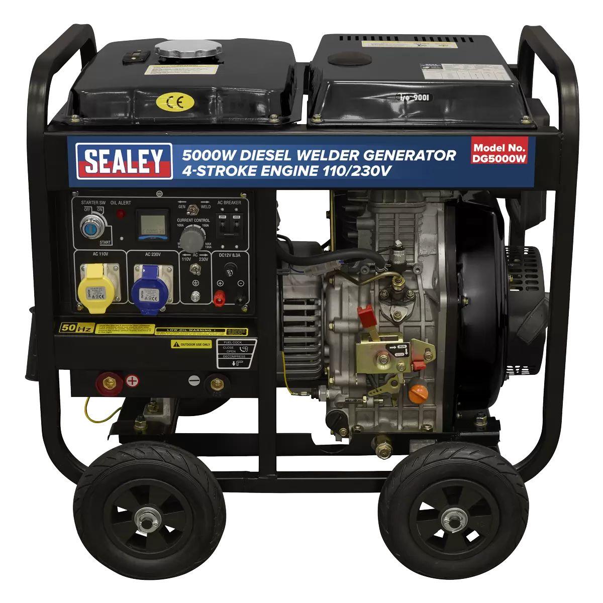 Sealey DG5000W 5000W Diesel Welder Generator 4-Stroke Engine 110/230V