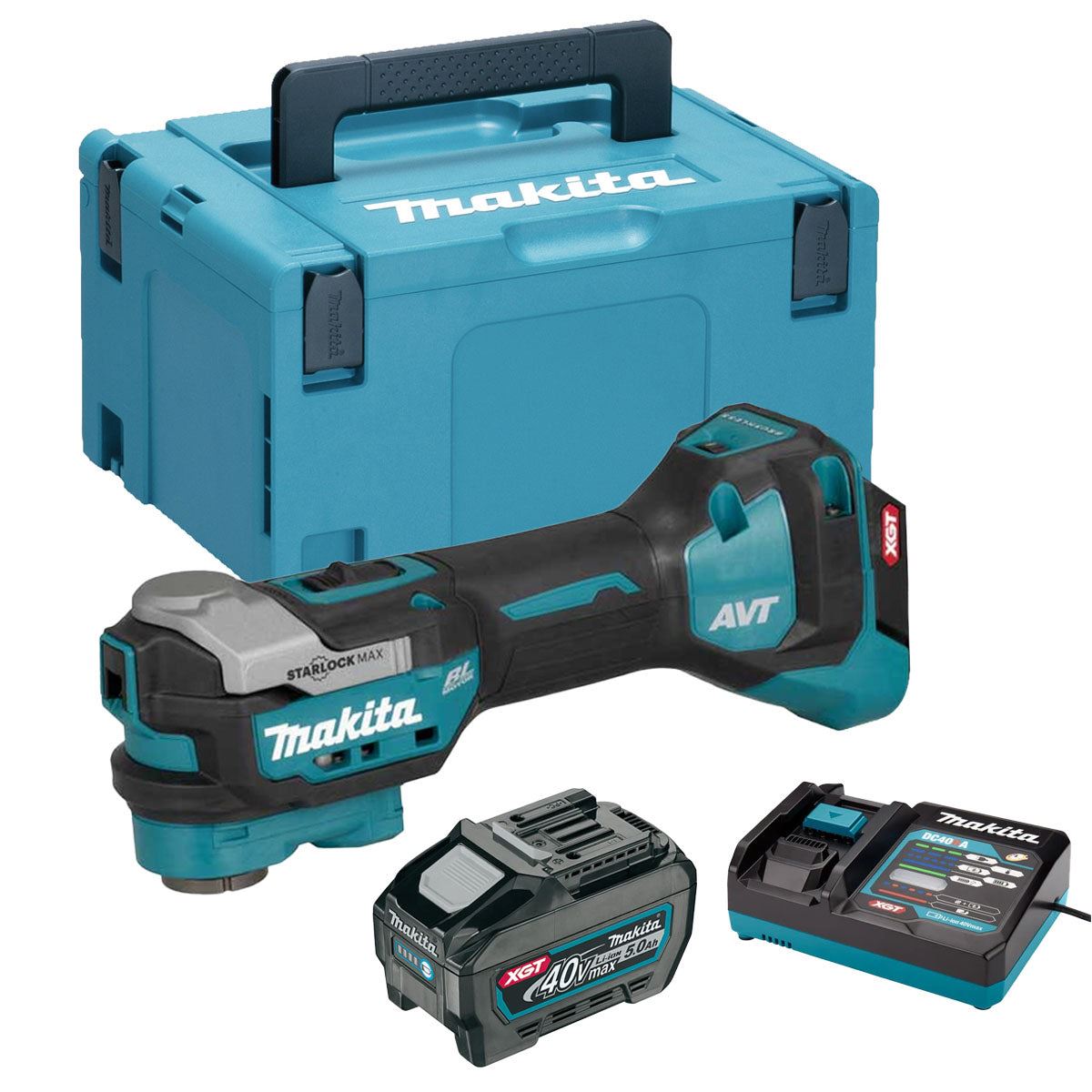 Makita TM001GZ02 40VMax XGT Brushless Cordless Multi Tool with 1 x 5.0Ah Battery Charger & Case