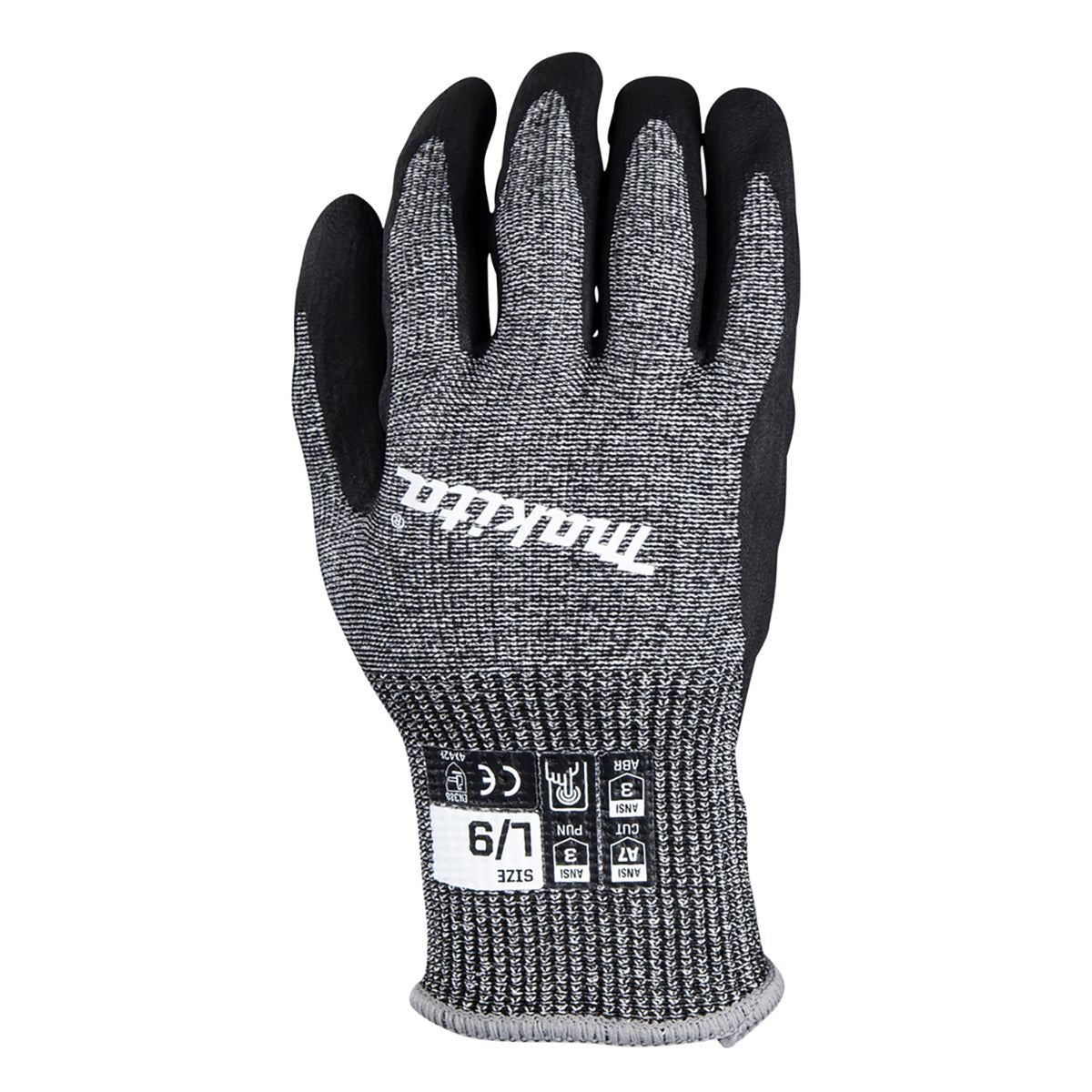 Makita P-84729 Advanced FitKnit Cut Level 7 Nitrile Coated Dipped Gloves Size Large