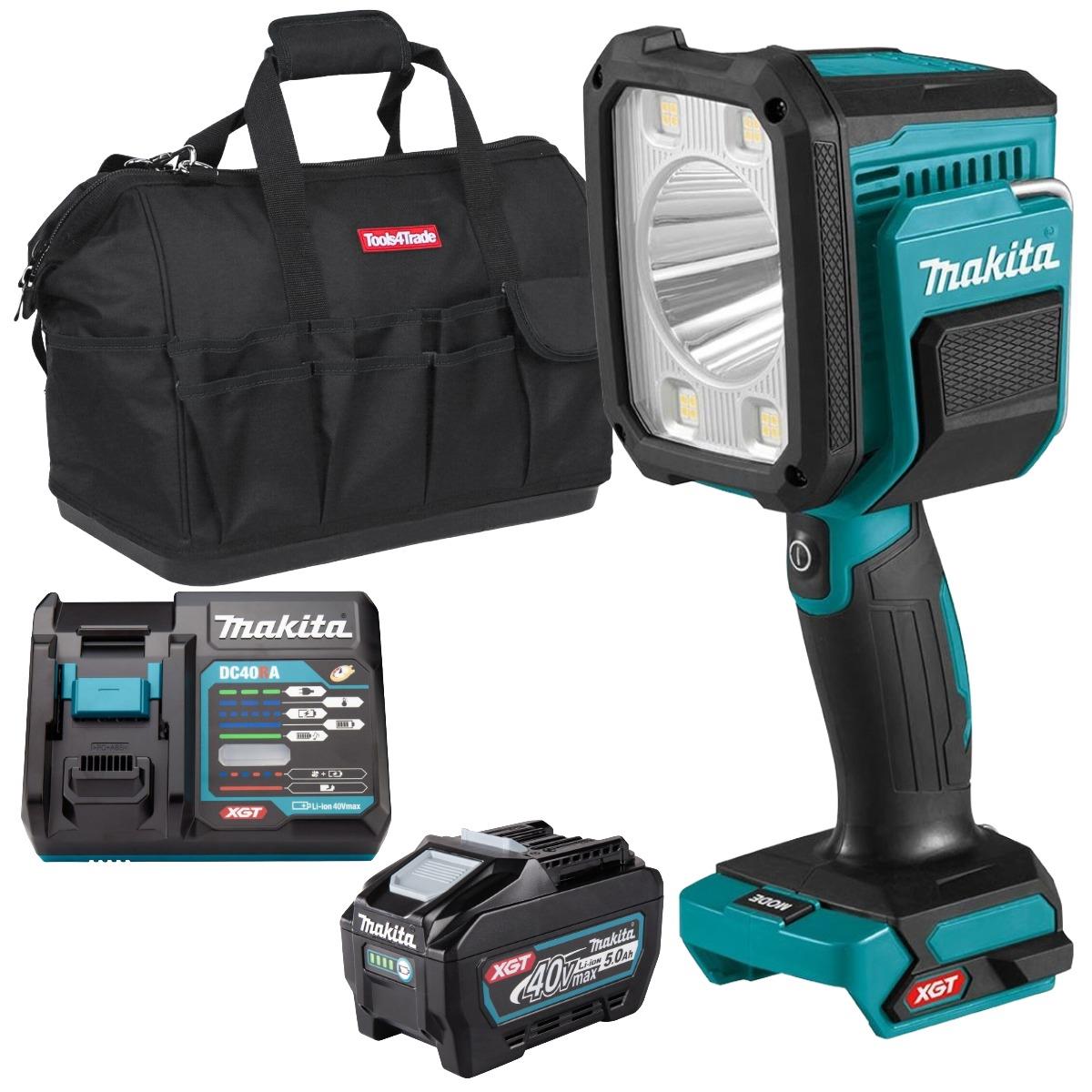 Makita ML007G 40V XGT Flashlight with 1 x 5.0Ah Battery, Charger & Bag