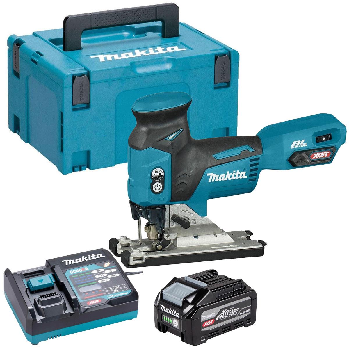 Makita JV001GZ01 40Vmax XGT Brushless Jigsaw with 1 x 4.0Ah Battery Charger & Case