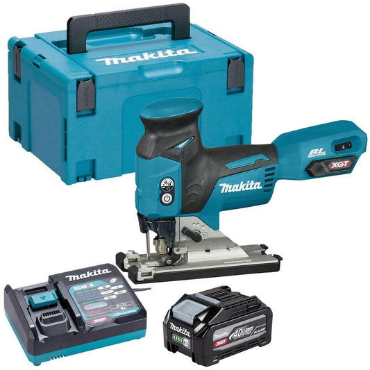 Makita JV001GZ01 40Vmax XGT Brushless Jigsaw with 1 x 4.0Ah Battery Charger & Case