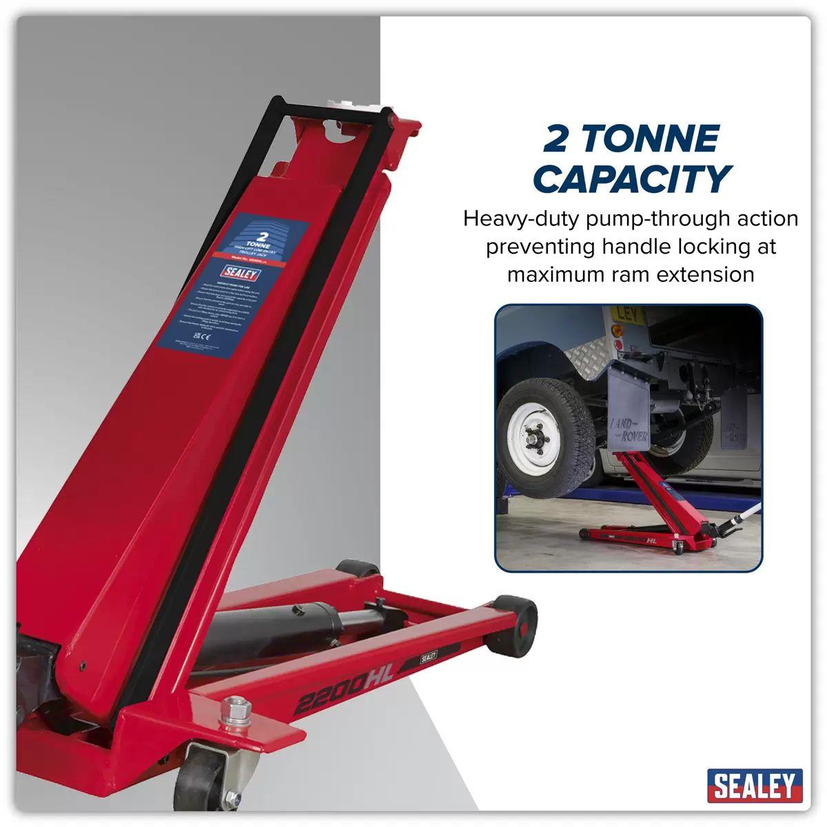 Sealey 2200HL Trolley Jack 2tonne High Lift Low Entry