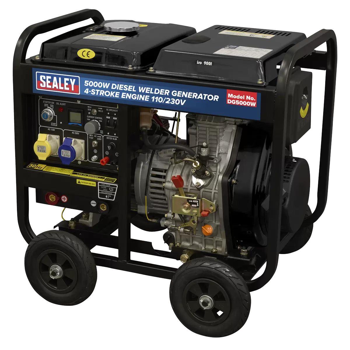 Sealey DG5000W 5000W Diesel Welder Generator 4-Stroke Engine 110/230V