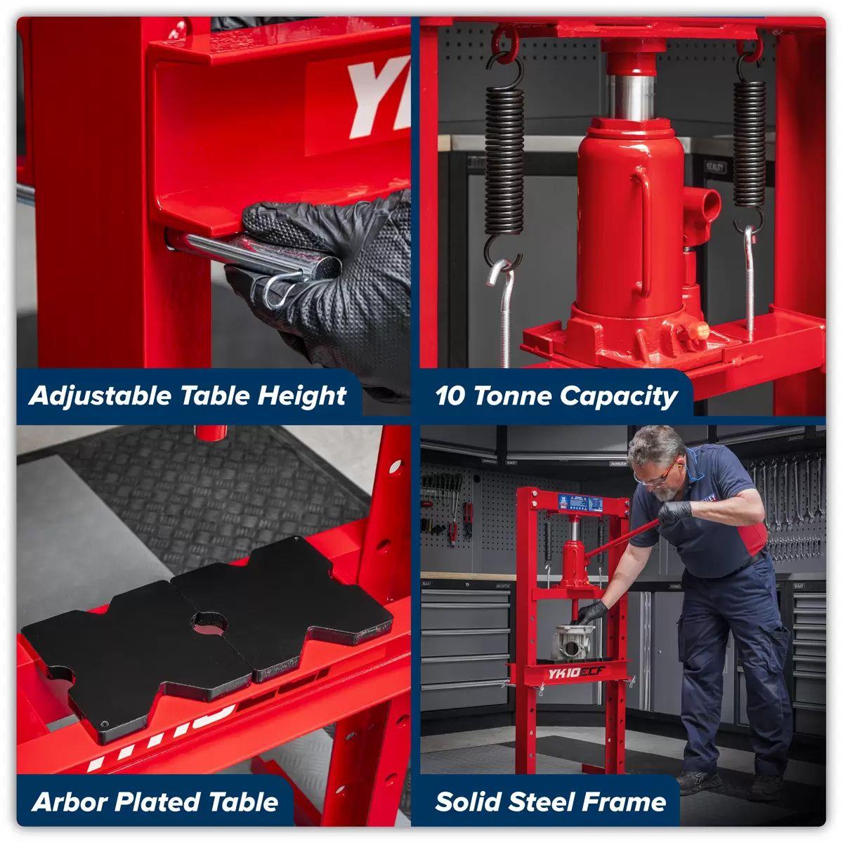 Sealey YK10ECF 10tonne Hydraulic Press Economy Floor Type