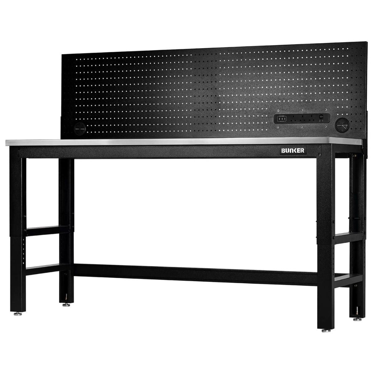 Draper B300-WB72SSPP BUNKER 1830mm Workbench with Stainless Steel Worktop & Power Pegboard 28099