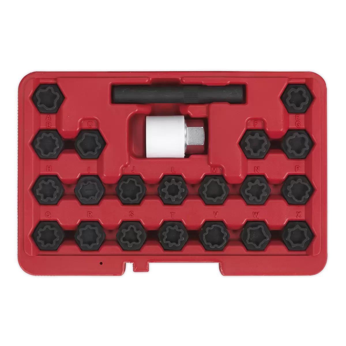 Sealey SX206 Locking Wheel Nut Key Set for Audi 22pc