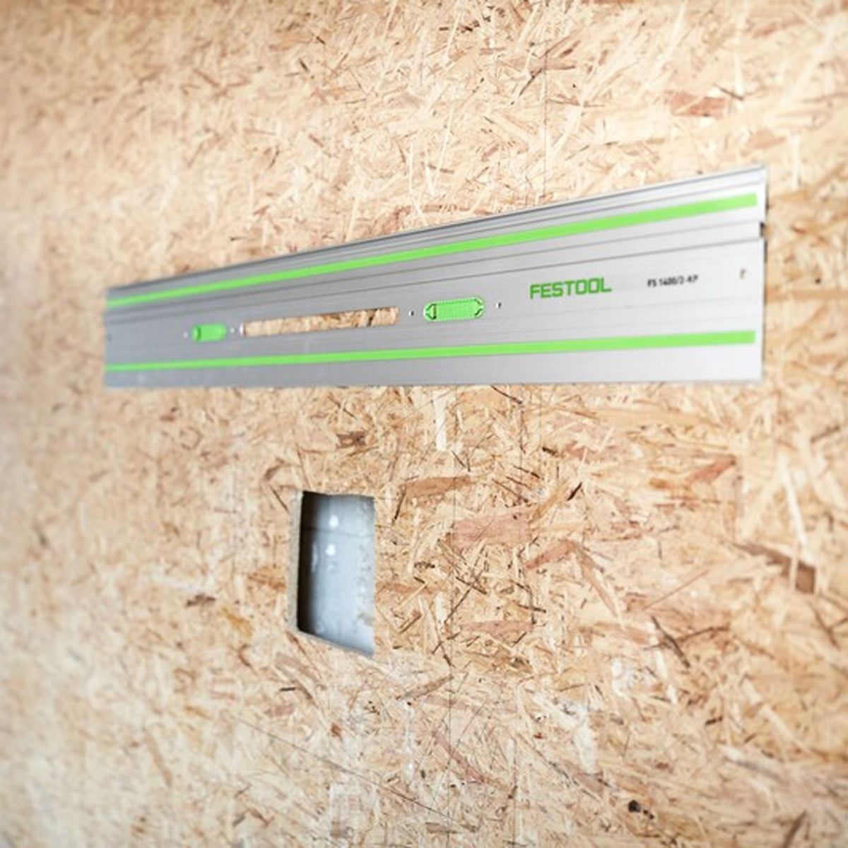 Festool FS 1400/2-KP 1400mm Guide Rail With Adhesive Pads For Plunge Saw - 577043 With Guide Rail Bag, Connector & Clamp