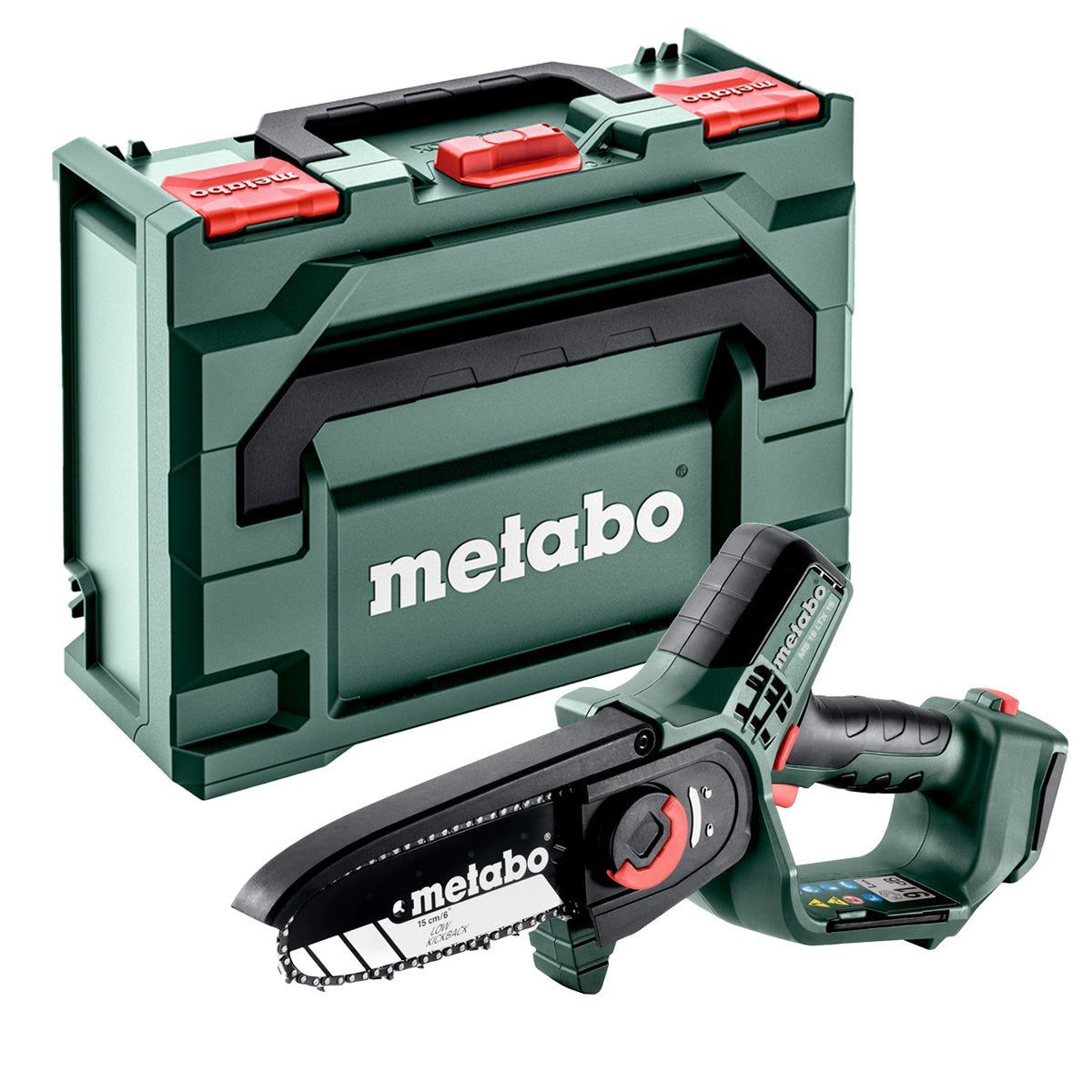 Metabo MS 18 LTX 15 18V 150mm Pruning Saw with 1 x 2.0Ah Battery Charger & Metabox