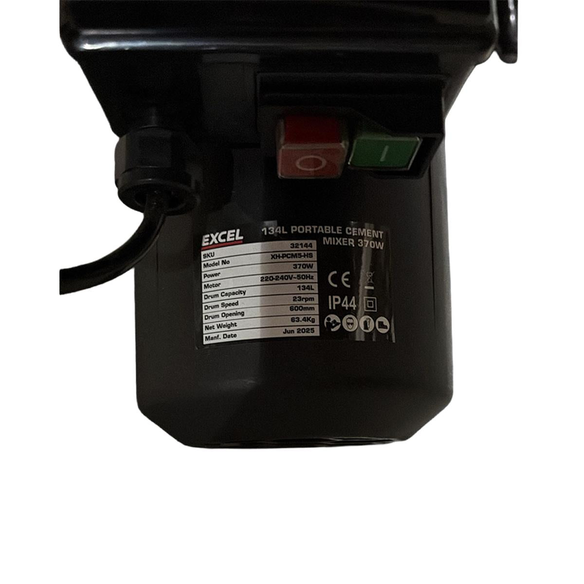 Excel 134L Portable Cement Mixer 240V/370W with Wheels Item Condition Box Opened Never Used - Collection Only
