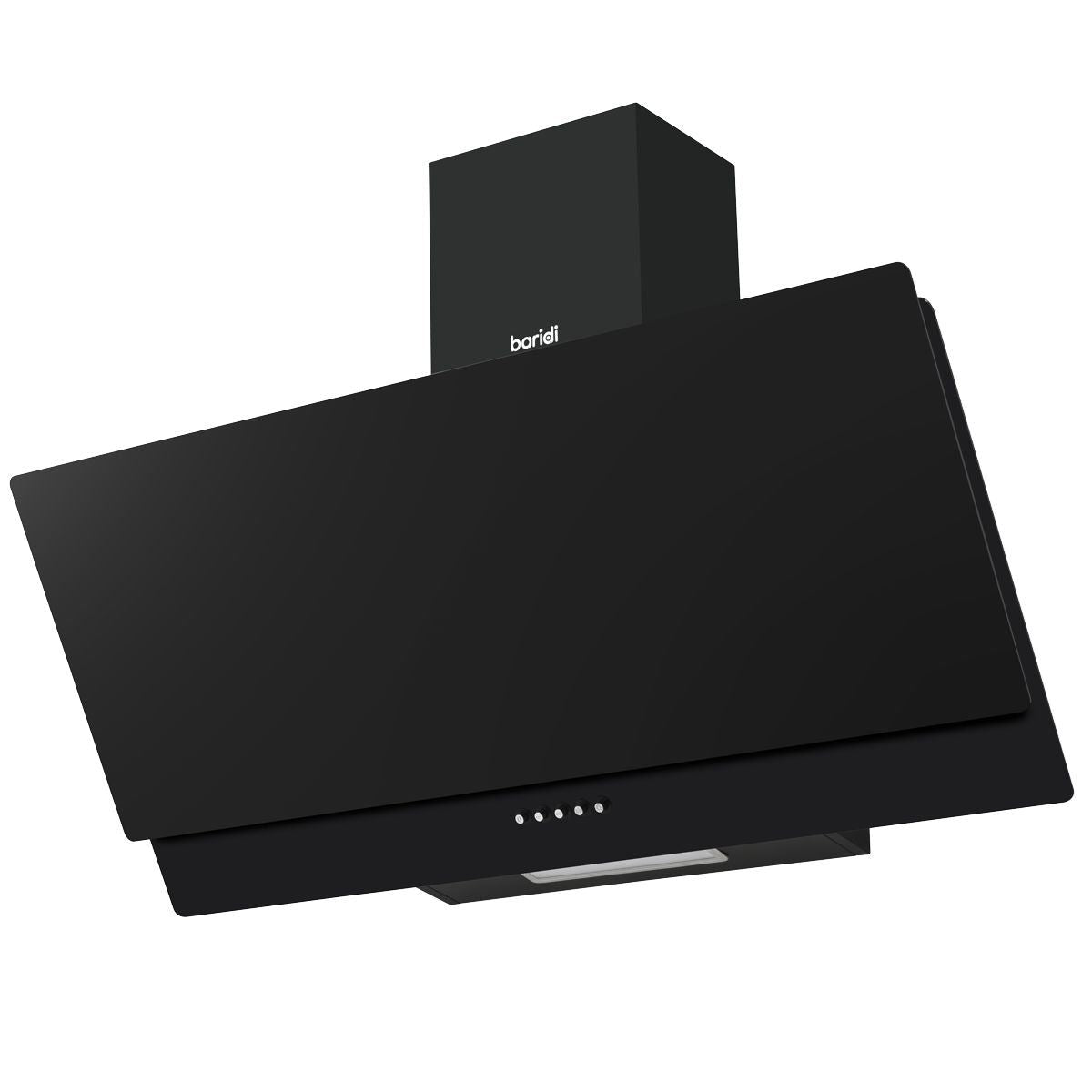 Sealey DH106 Baridi Angled Chimney Cooker Hood with Carbon Filters & LED Lamp 90cm Black Glass