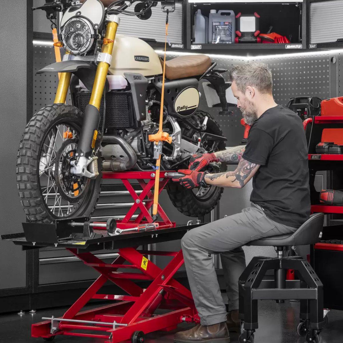 Sealey MC365 Hydraulic Motorcycle Motorbike Lift Ramp Bench 365kg Capacity