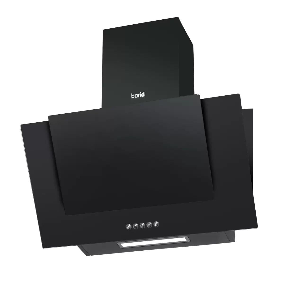 Sealey DH129 Baridi Angled Chimney Cooker Hood with Carbon Filters & LED Lamp Black Glass 240V