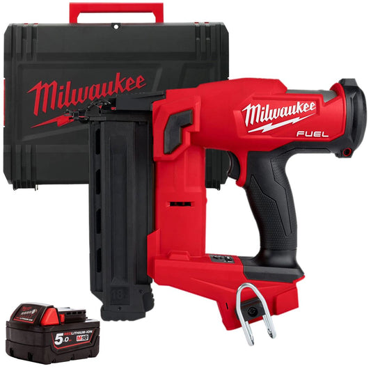 Milwaukee M18FNCS18GS-0X 18V Fuel Brushless Narrow Crown Stapler with 1 x 5.0Ah Battery & Case