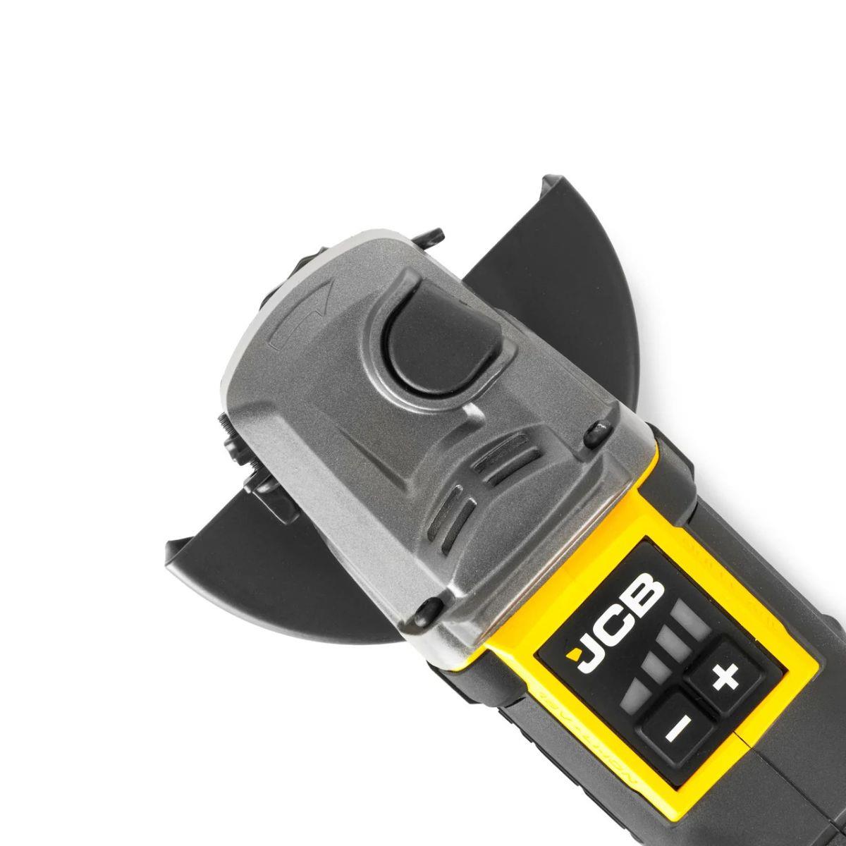 JCB-18PKIT-4 Pro 18V Combi Dril & 115mm Angle Grinder With 2 x 5.0Ah Li-ion Batteries & 4.5A Fast Charger In Soft Tool Bag