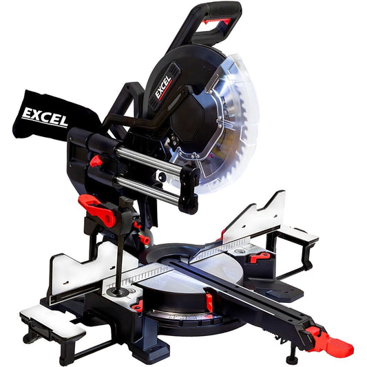 Excel 305mm Sliding Mitre Saw with LED Light & 48T Blade 240V/2000W Item Condition Box Opened Never Used