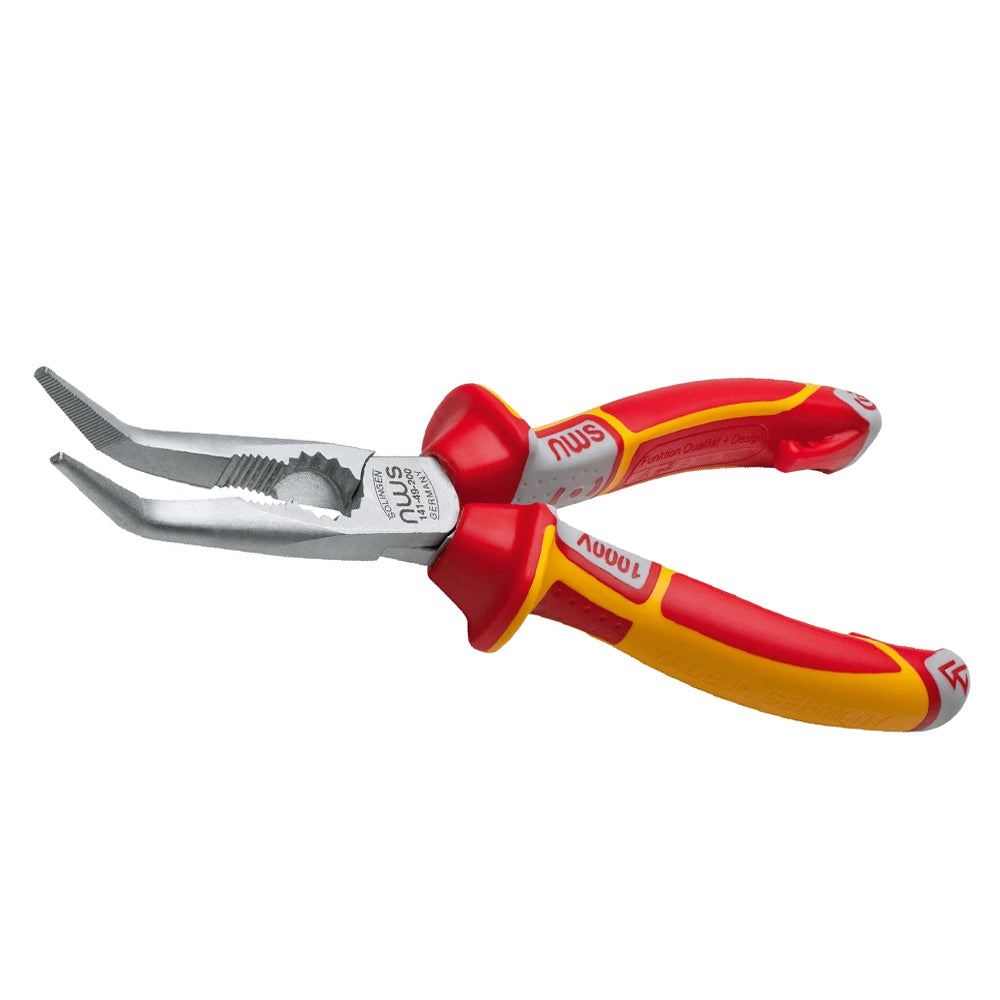 NWS N141-49-VDE-205-SB 205mm Long Nose Bent Plier Extra Reach