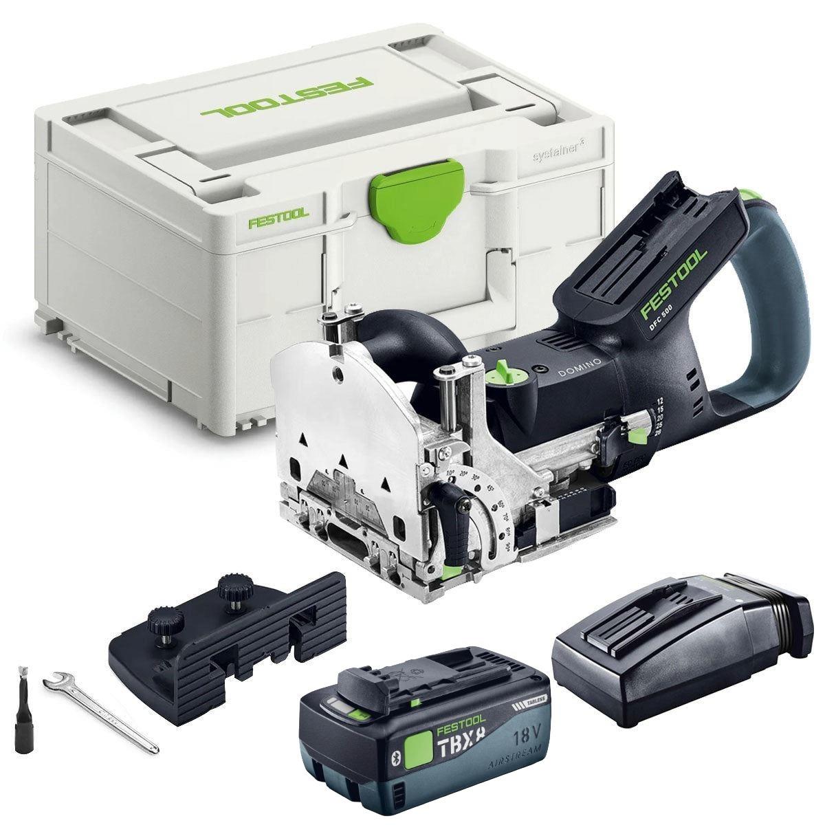 Festool DFC 500 E-Basic 18V DOMINO Joining Machine with 1 x 8.0Ah Battery Charger & Case