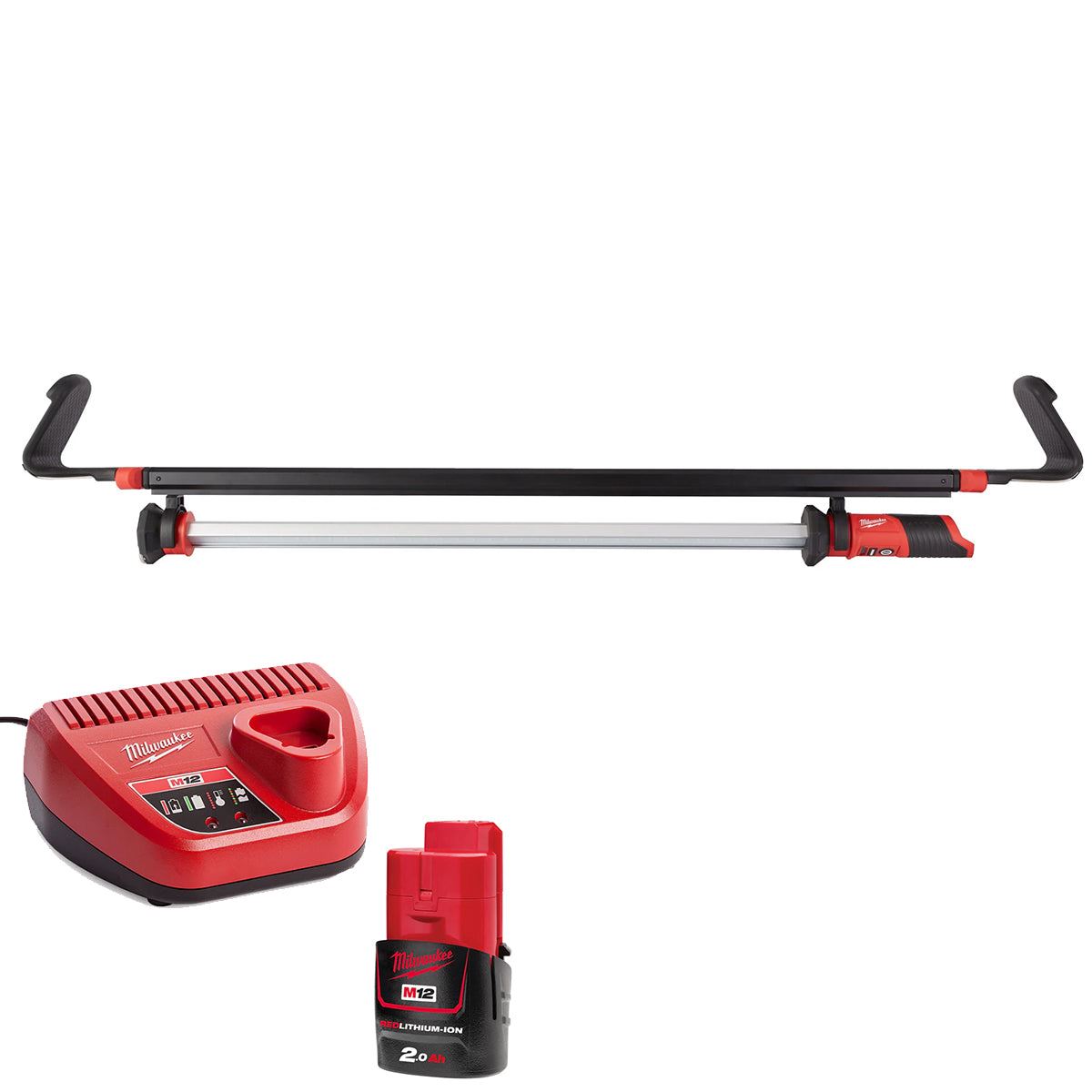 Milwaukee M12UHL-0 12V LED Under Hood Light 1350 Lumens with 1 x 2.0Ah Battery & Charger