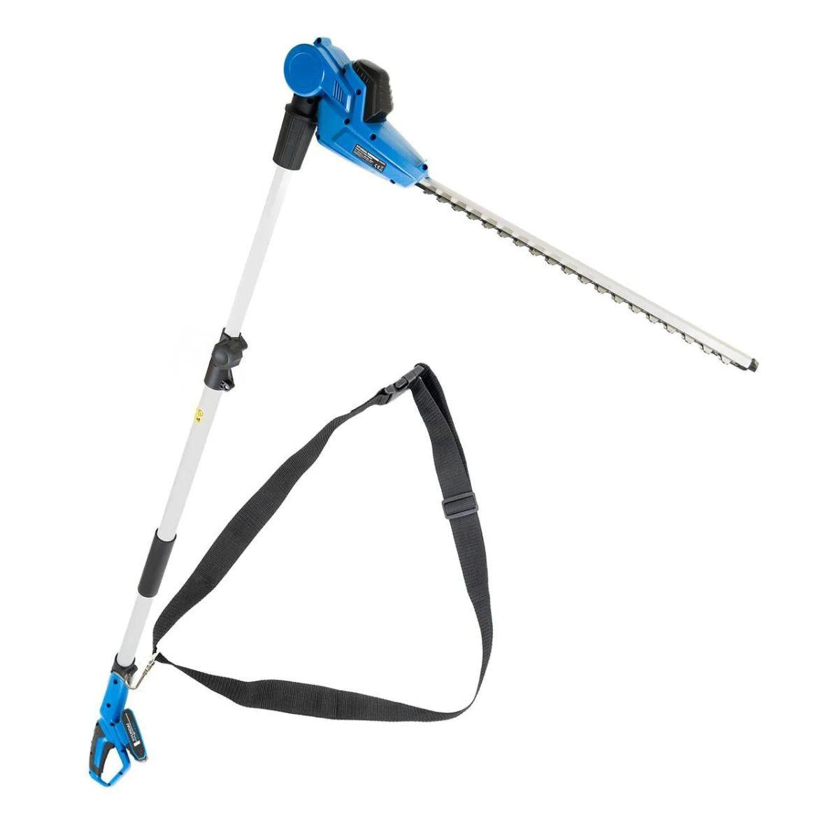 Hyundai HY20CPHT 20V 450mm Cordless Long Reach Pole Hedge Trimmer, 2.6m Long Reach with 2.0Ah li-ion Battery & Charger
