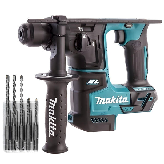 Makita DHR171Z 18V Brushless SDS+ Rotary Hammer Drill With 5 Piece Drill Bit Set