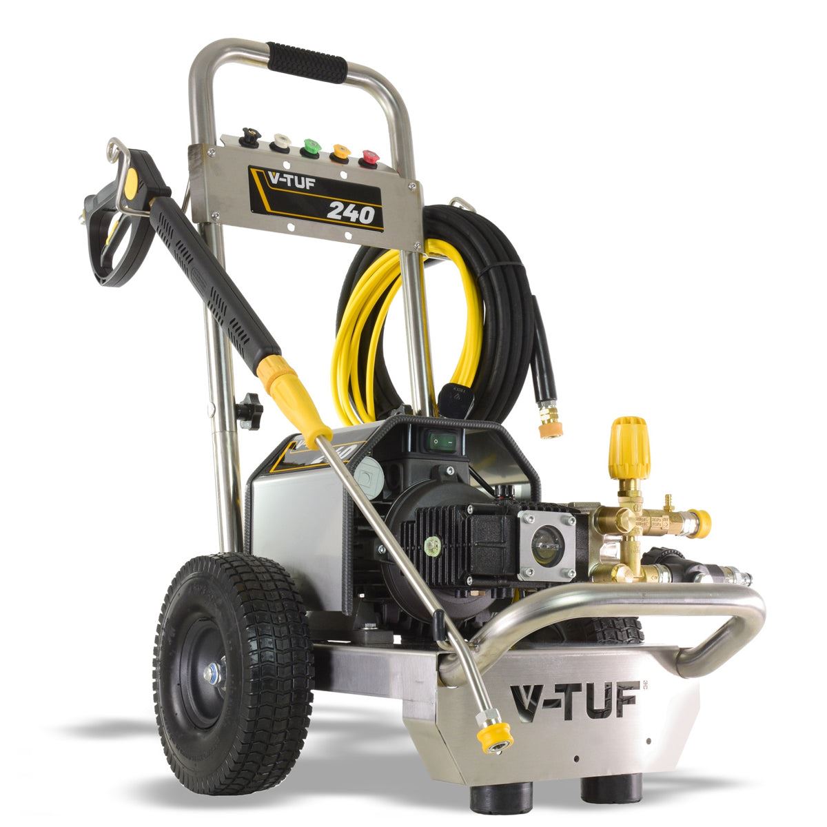V-TUF VTUF240T Compact, Industrial, Mobile Electric Pressure Washer 1450psi, 100Bar, 12L/min 240V