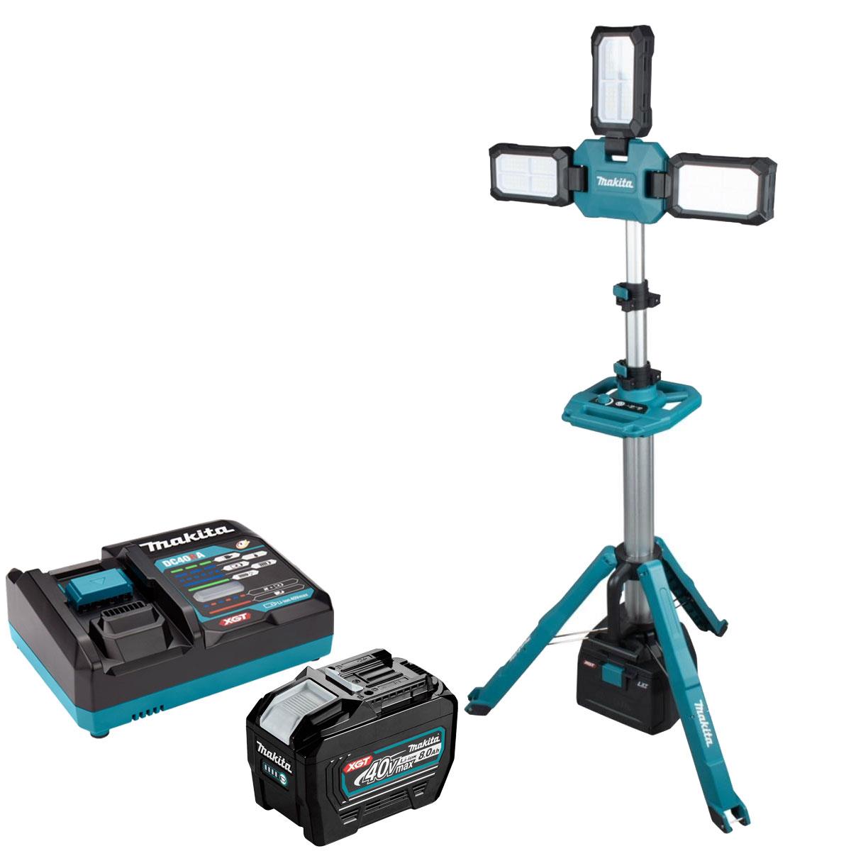 Makita ML014G 18V LXT / 40V XGT 15000 Lumen Tower Light with 1 x 8.0Ah Battery & Charger