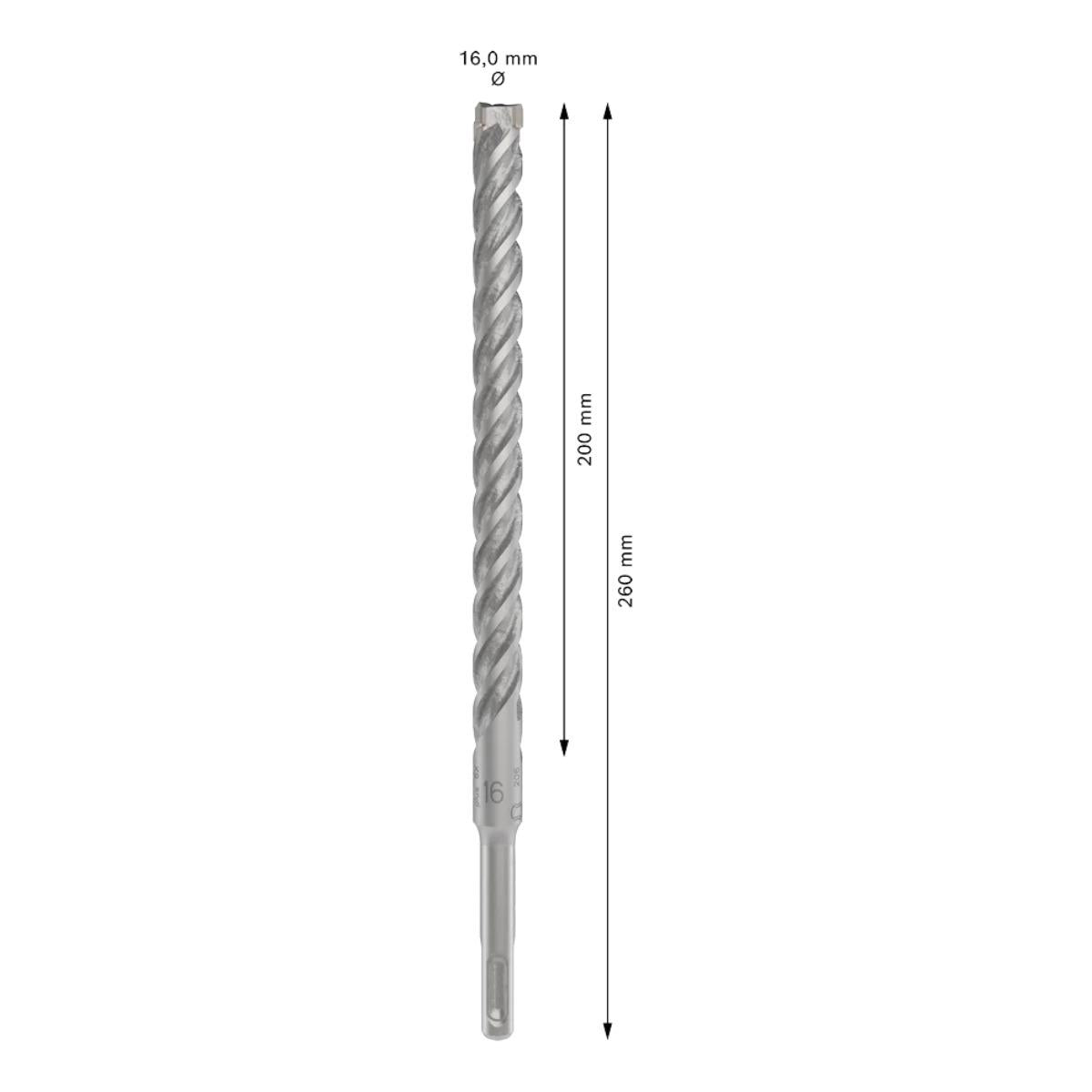 Bosch PRO SDS Plus-5X 16mm x 200mm x 260mm Hammer Drill Bit 2608833826