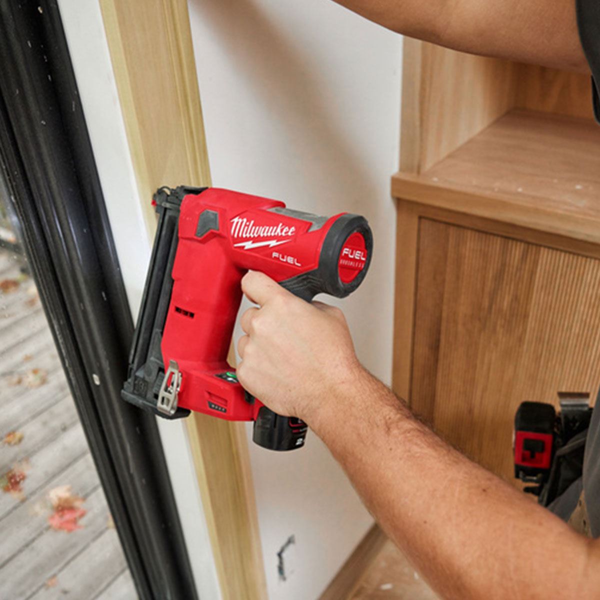 Milwaukee M12FCN18GS-202X 12V Fuel Brushless 18GA Straight Brad Nailer with 2 x 2.0Ah Battery Charger & Case 4933493356
