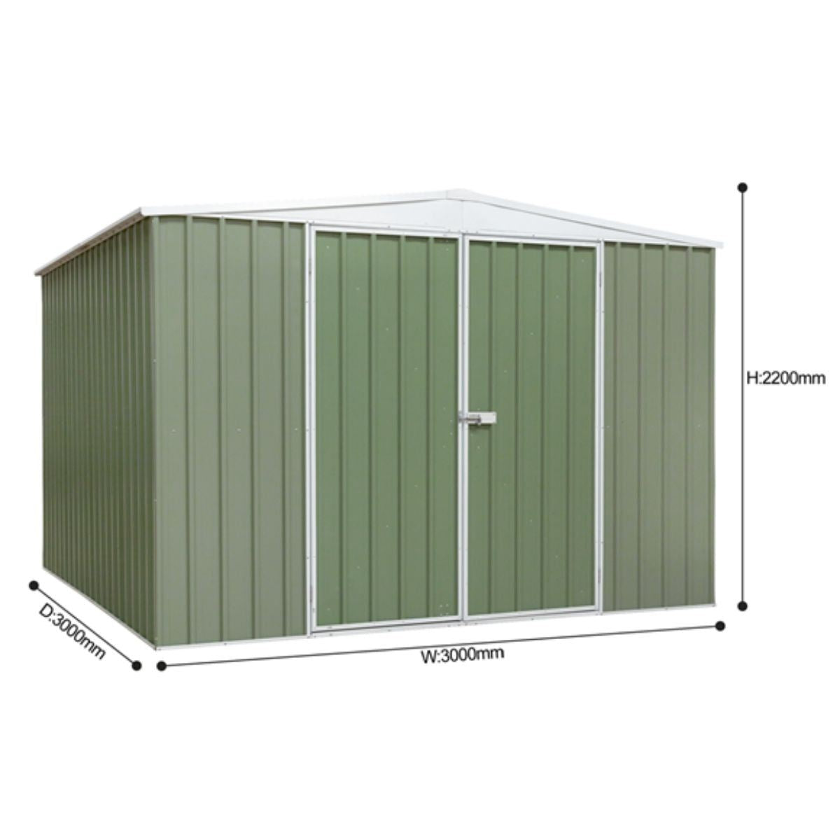 Sealey DG116 Dellonda Galvanised Steel Metal Garden Shed -Green