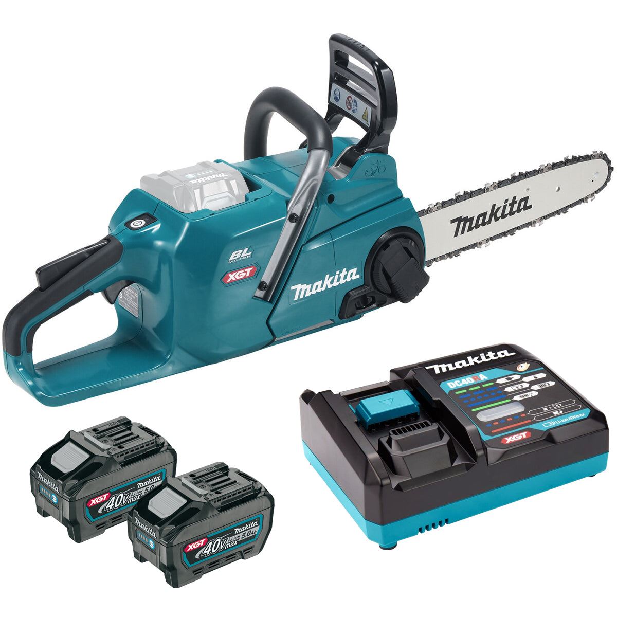 Makita UC016GT201 40V Max XGT 400mm/16In Brushless Chainsaw 2 x 5.0Ah Battery & Charger