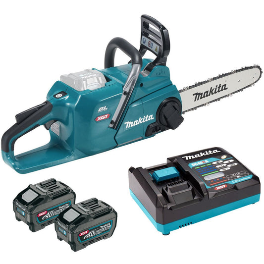 Makita UC016GT201 40V Max XGT 400mm/16In Brushless Chainsaw 2 x 5.0Ah Battery & Charger
